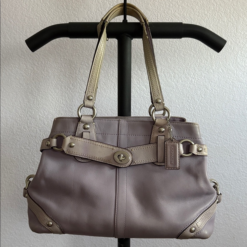 Coach Lavender Turn Lock Shoulder Bag
